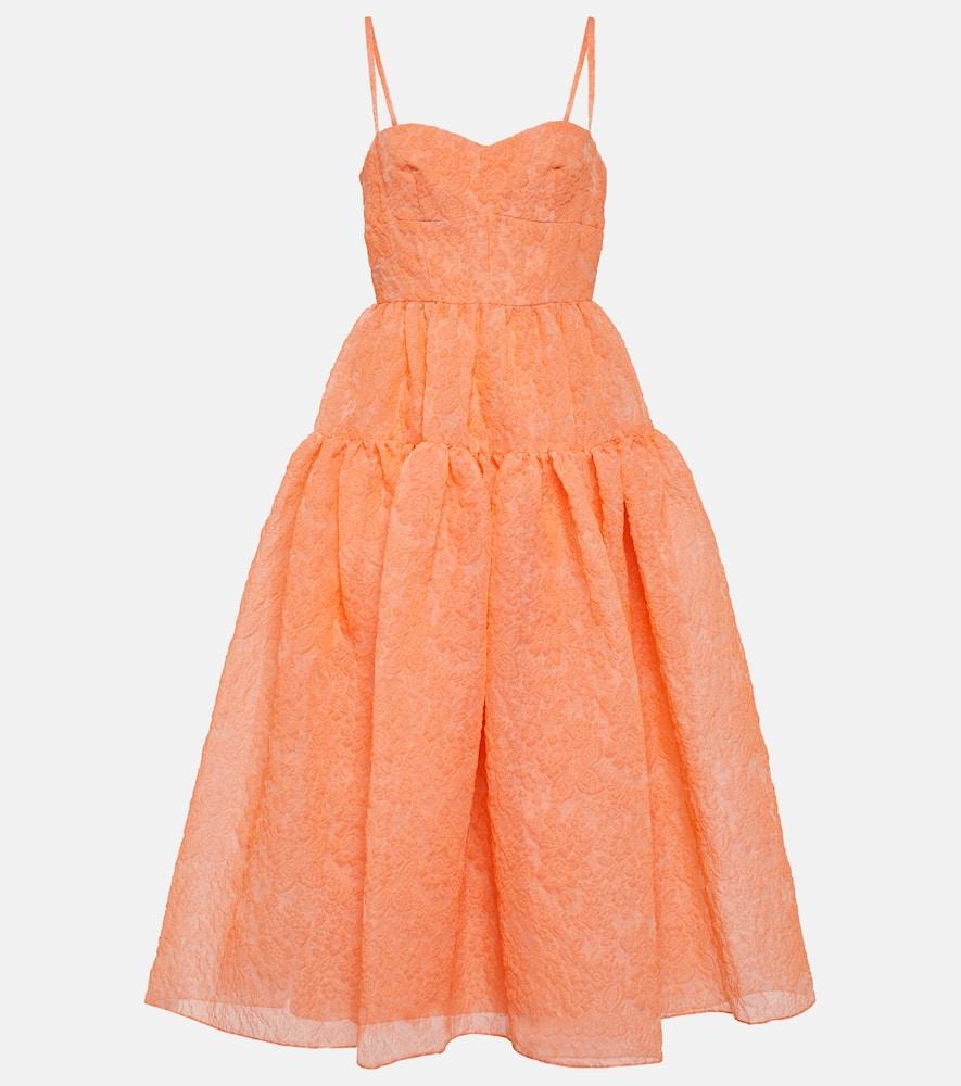 erdem abelia organza cloque midi dress