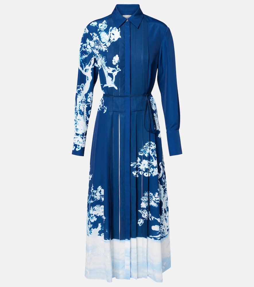 erdem belted printed midi dress