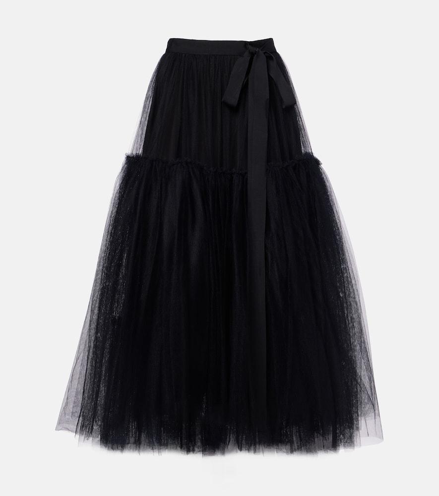 erdem belted tulle midi skirt