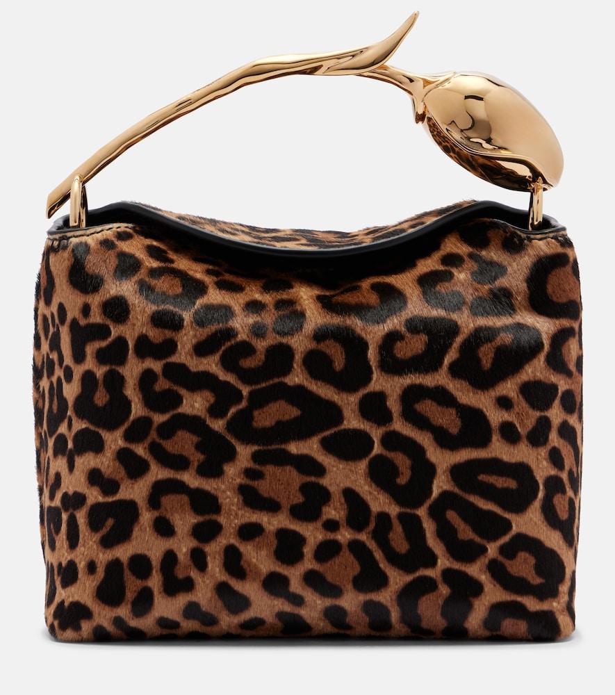 erdem bloom mini calf hair top