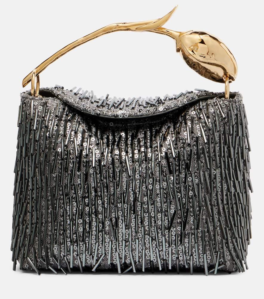 erdem bloom mini embellished tote bag