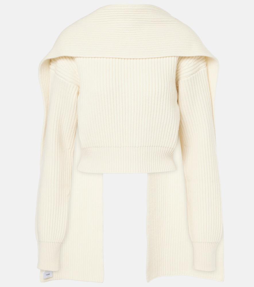erdem cropped wool and cashmere scarf sweater
