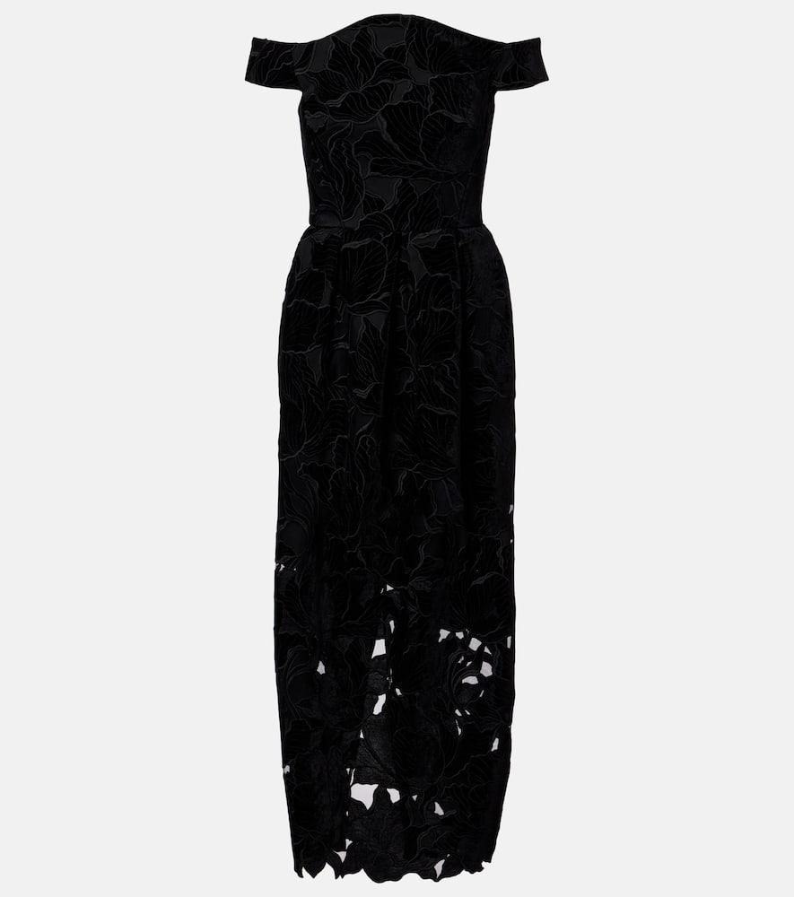 erdem cutout velvet and tulle cocktail dress
