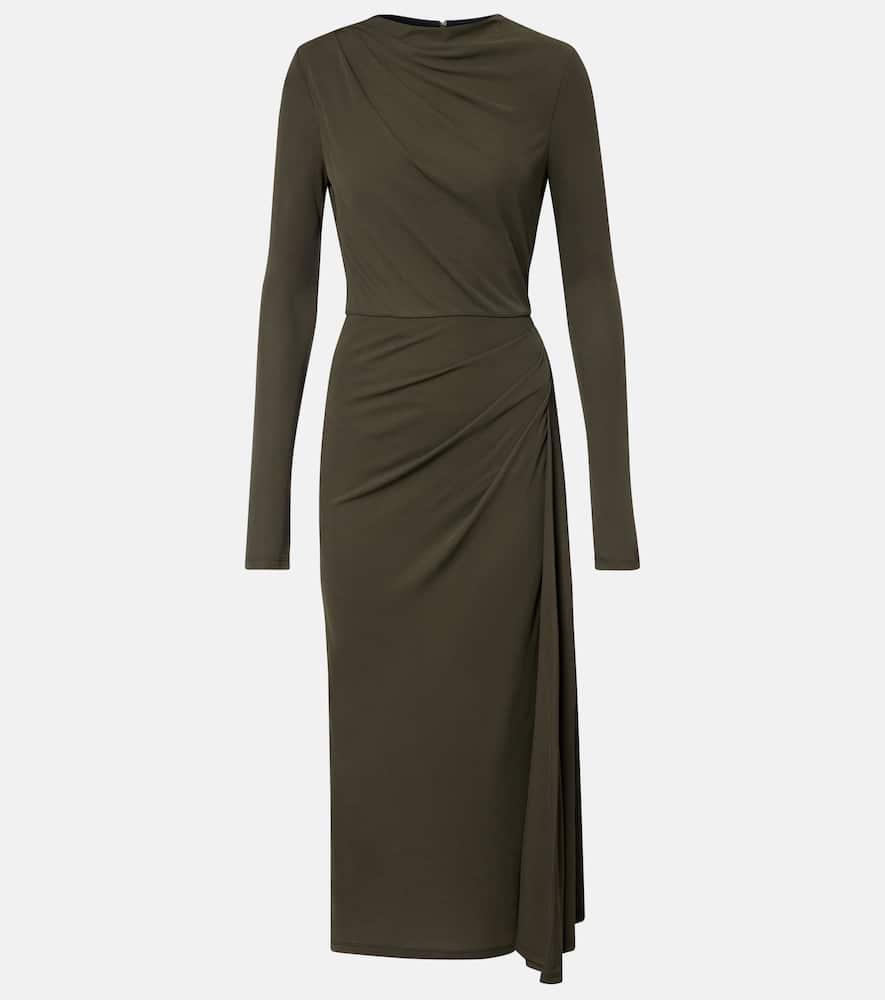erdem draped jersey midi dress