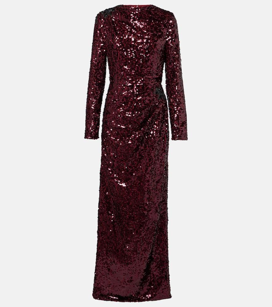 erdem draped sequined gown