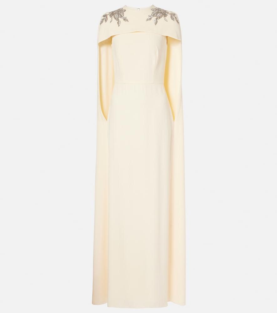 erdem embellished caped gown