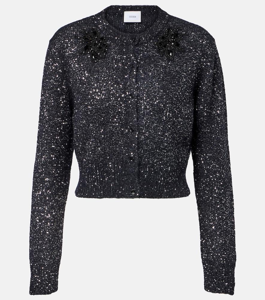 erdem embellished cropped alpaca