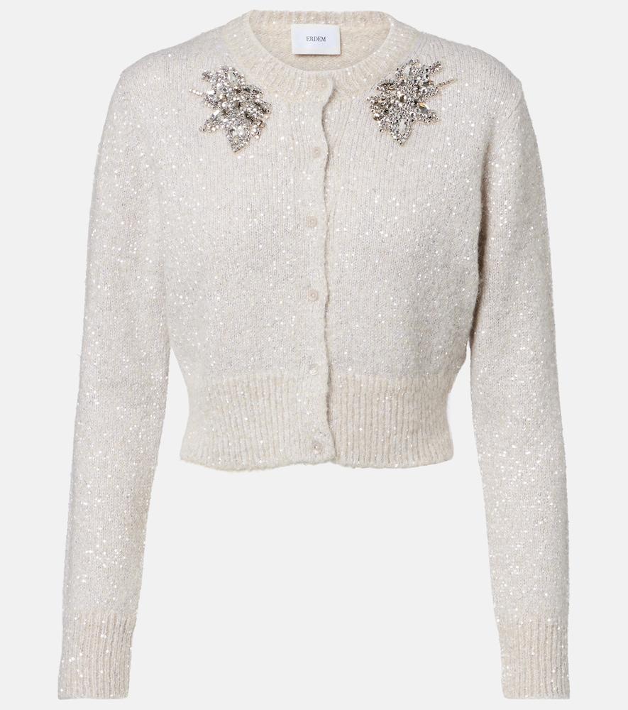 erdem embellished cropped alpaca