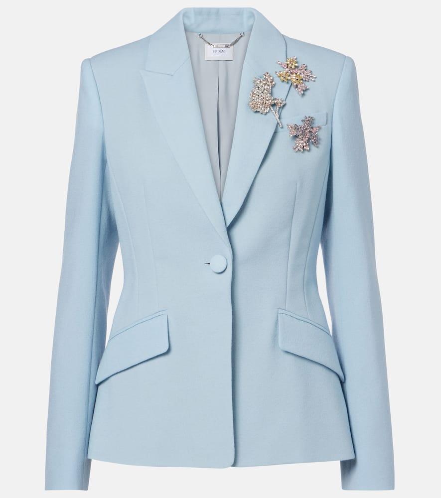 erdem embellished virgin wool crêpe blazer