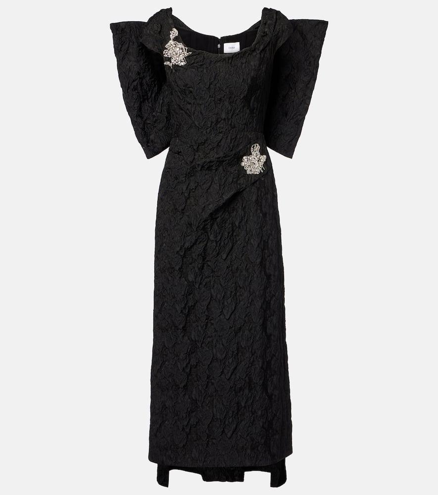 erdem embroidered cloque jacquard gown