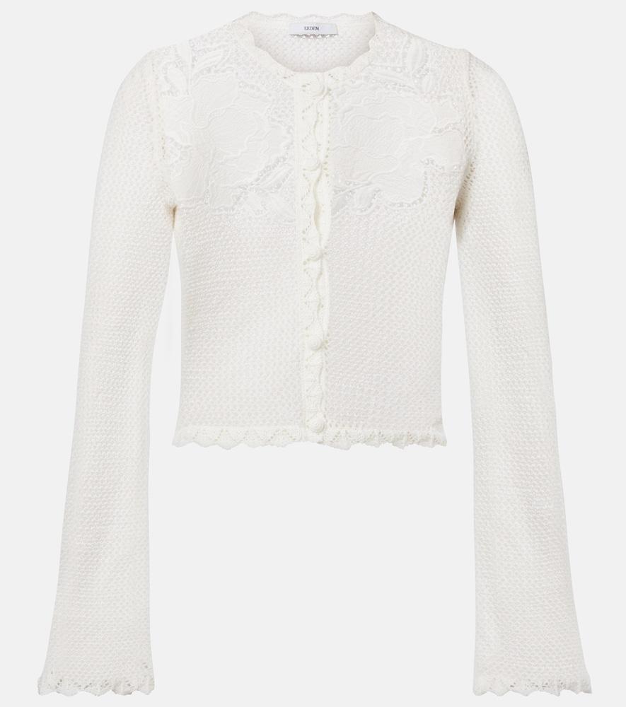 erdem embroidered cotton cardigan