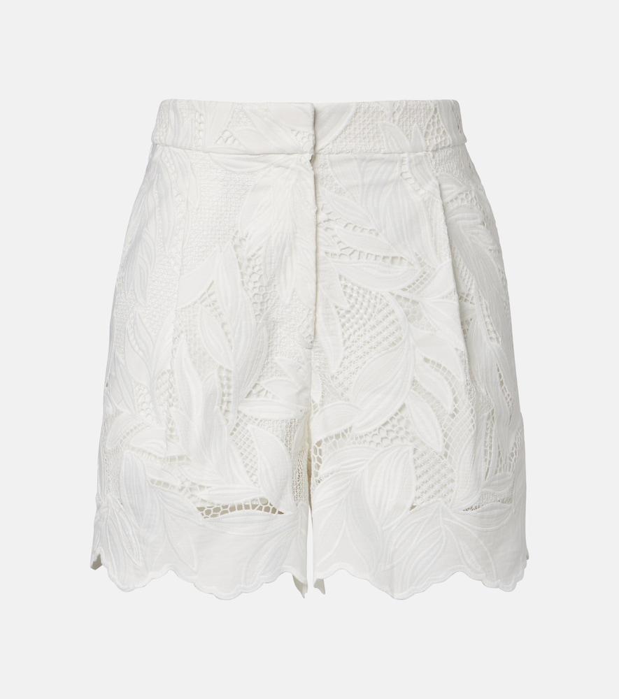 erdem embroidered mesh shorts