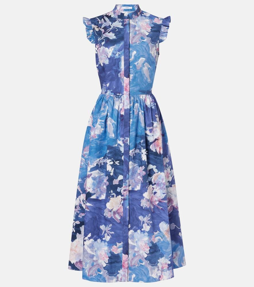 erdem flared floral midi dress