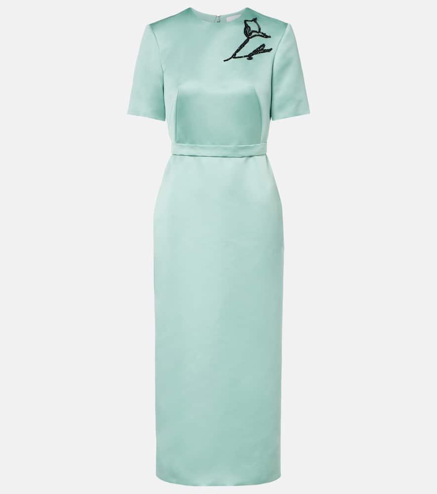 erdem floral belted duchesse satin midi dress