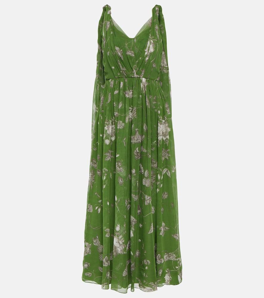 erdem floral caped silk maxi dress