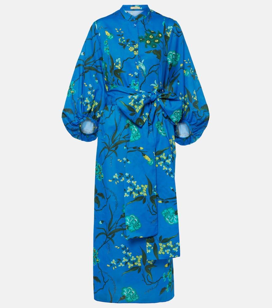 erdem floral cotton and linen midi dress