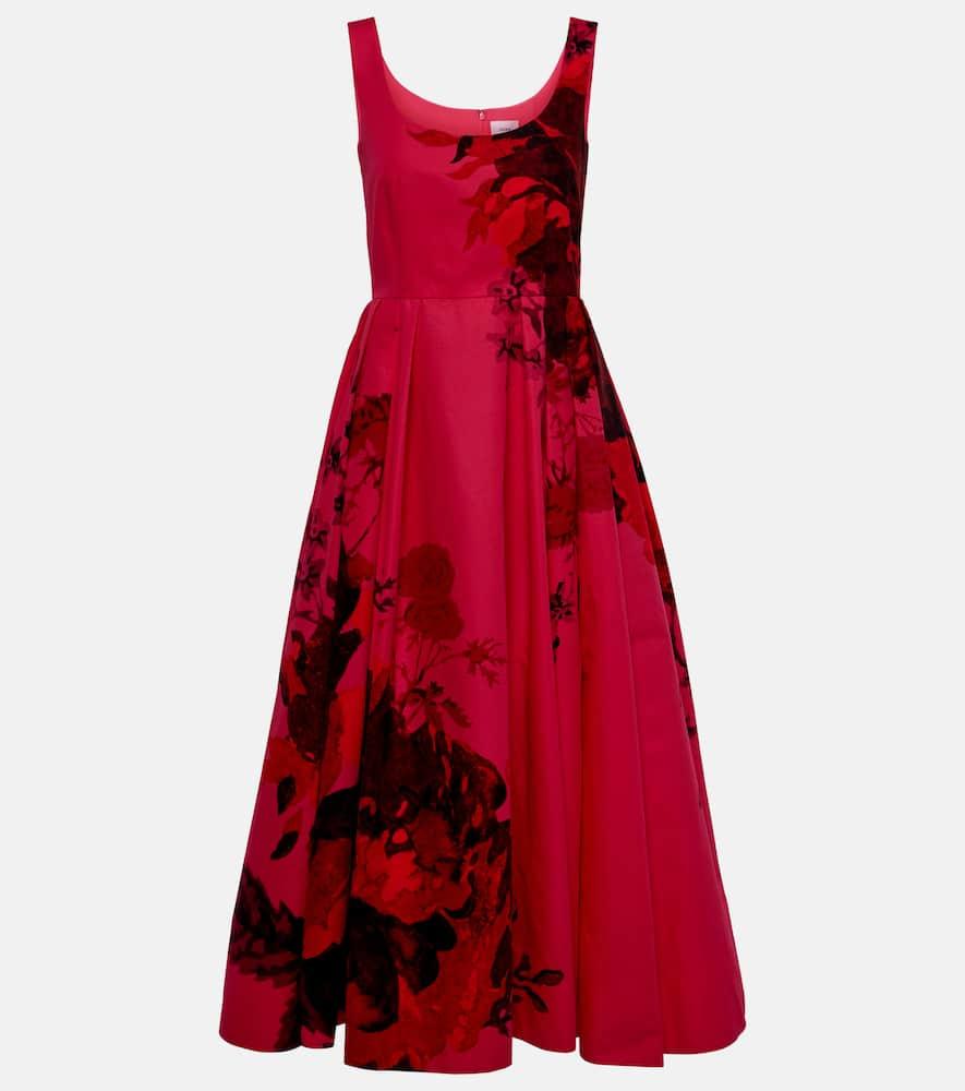 erdem floral cotton faille maxi dress