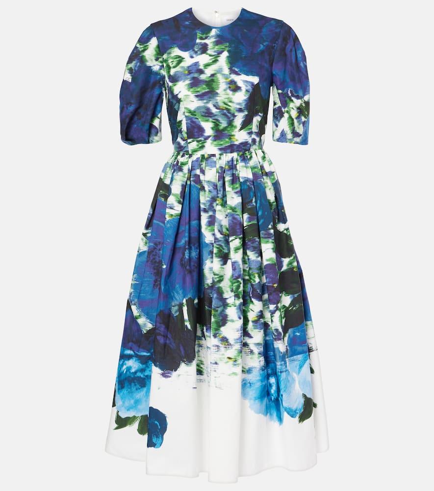erdem floral cotton midi dress