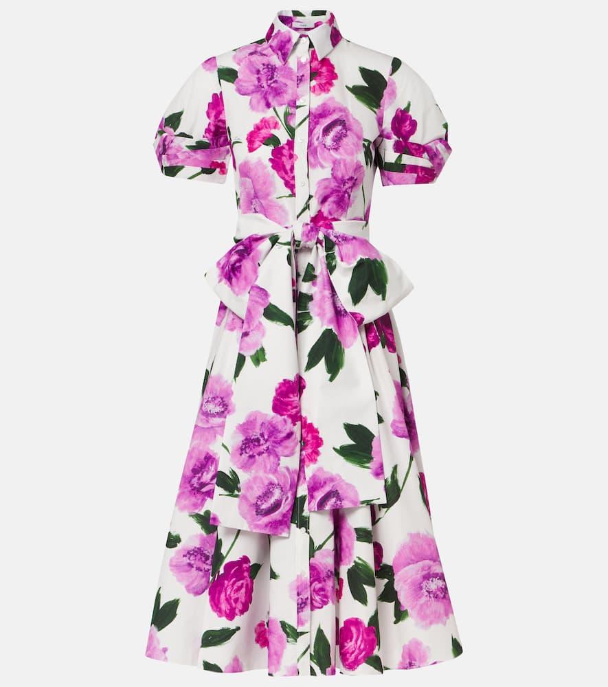 erdem floral cotton midi shirt dress