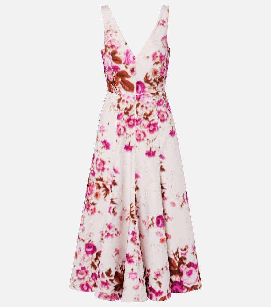 erdem floral cotton poplin cocktail dress