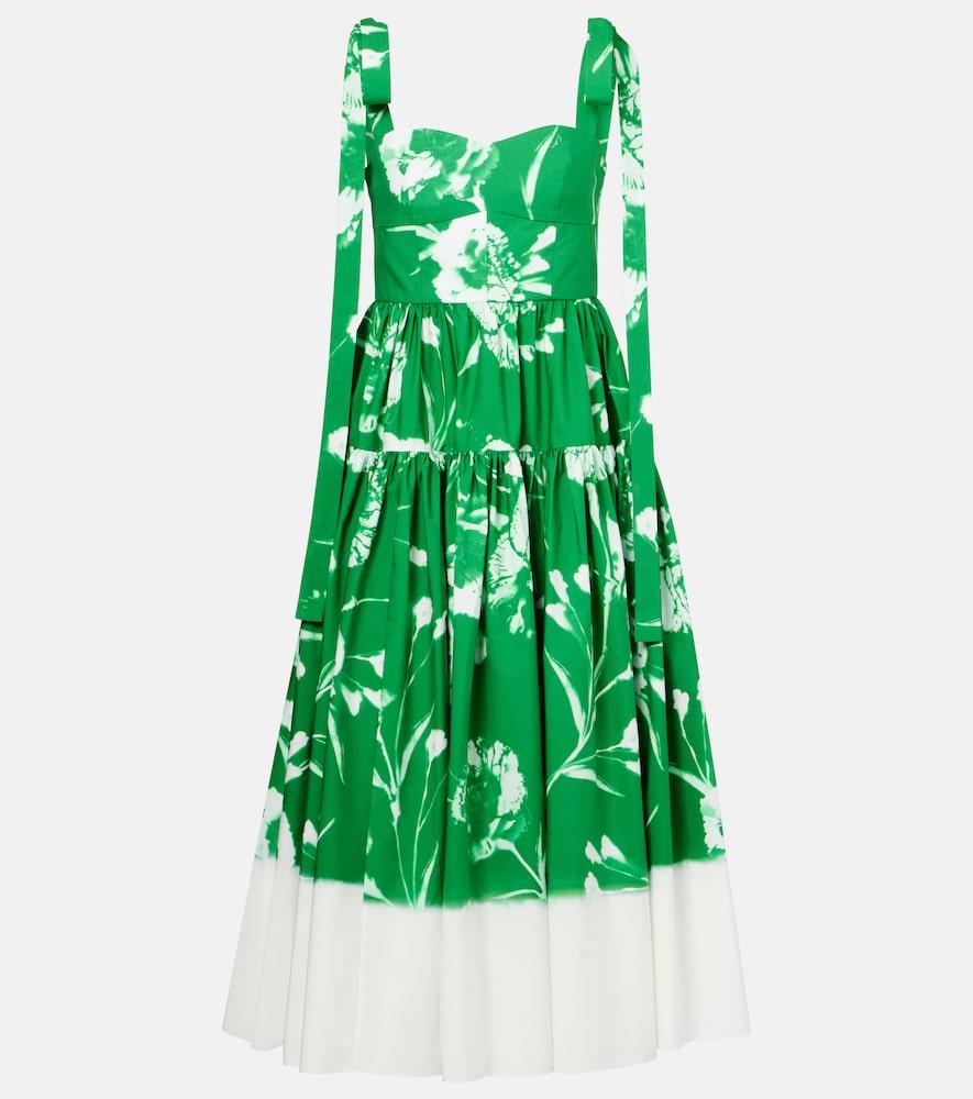 erdem floral cotton poplin midi dress