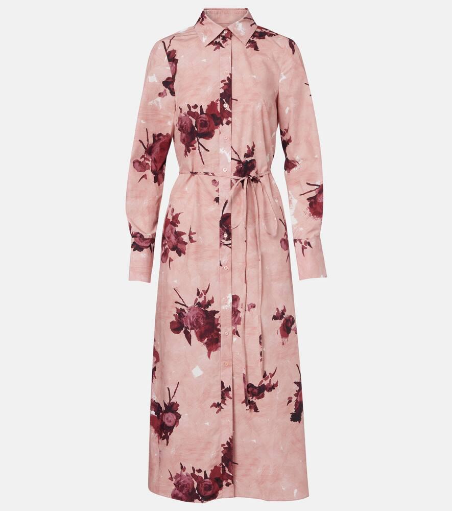 erdem floral cotton poplin shirt dress