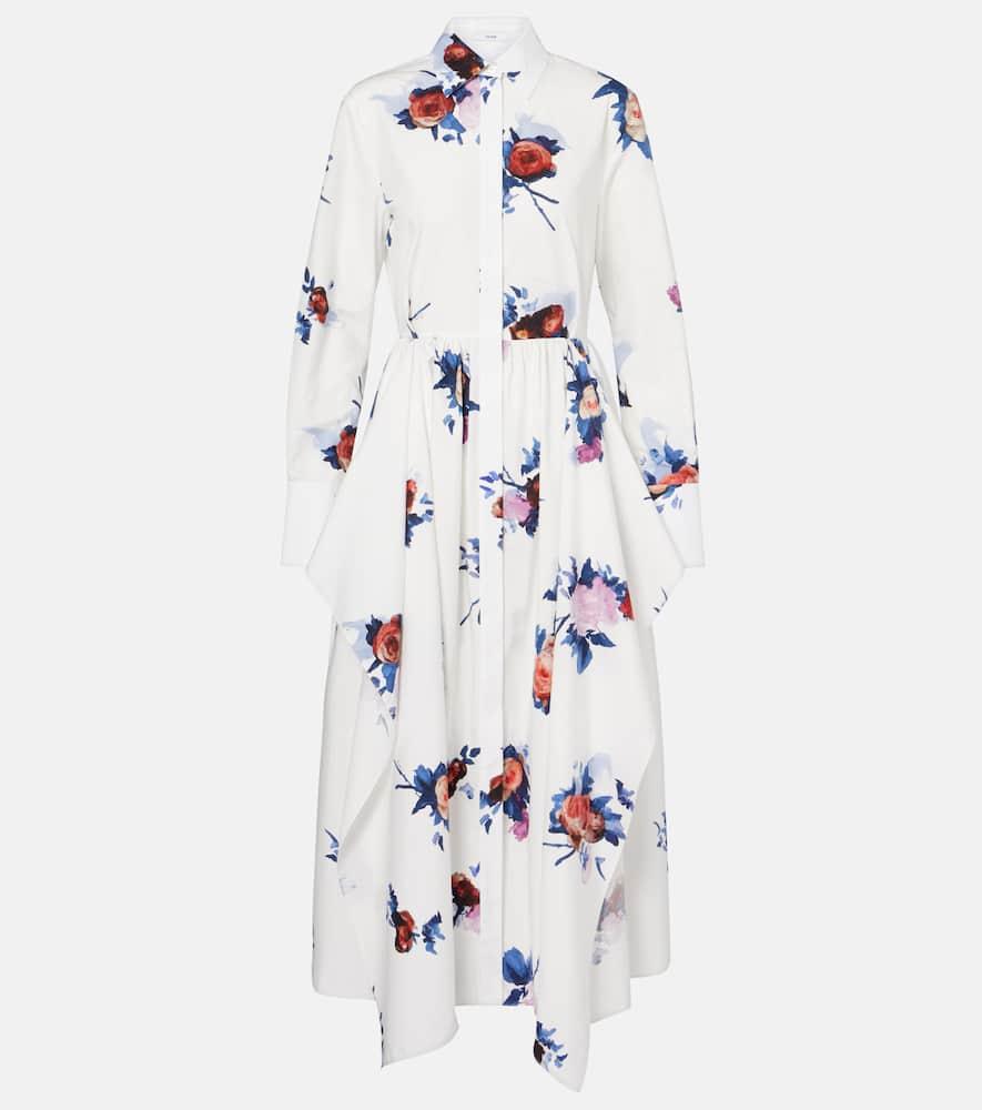 erdem floral cotton poplin shirt dress