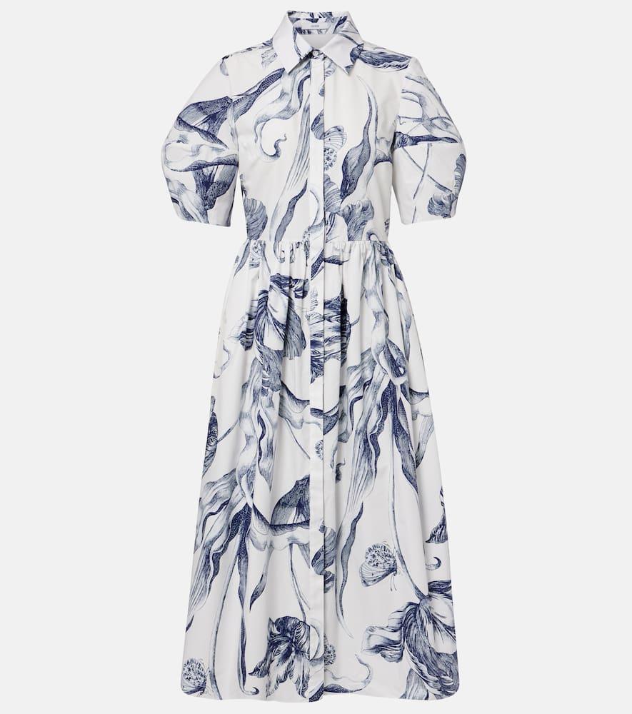 erdem floral cotton poplin shirt dress