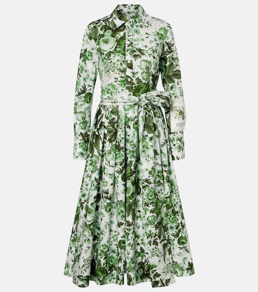 erdem floral cotton shirt dress