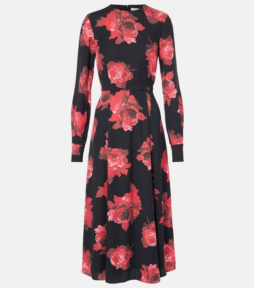 erdem floral crêpe midi dress
