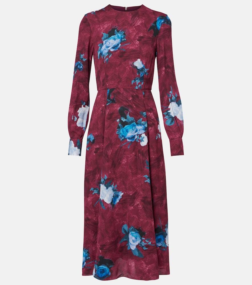 erdem floral crêpe midi dress