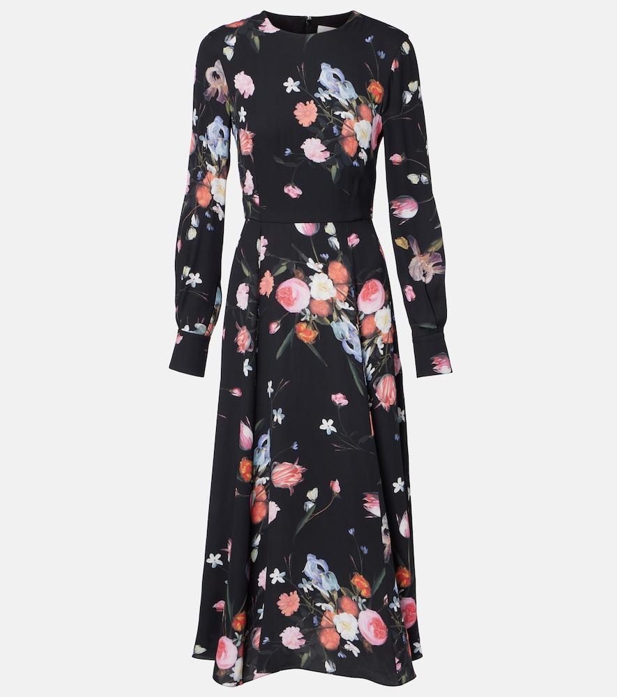 erdem floral crêpe midi dress