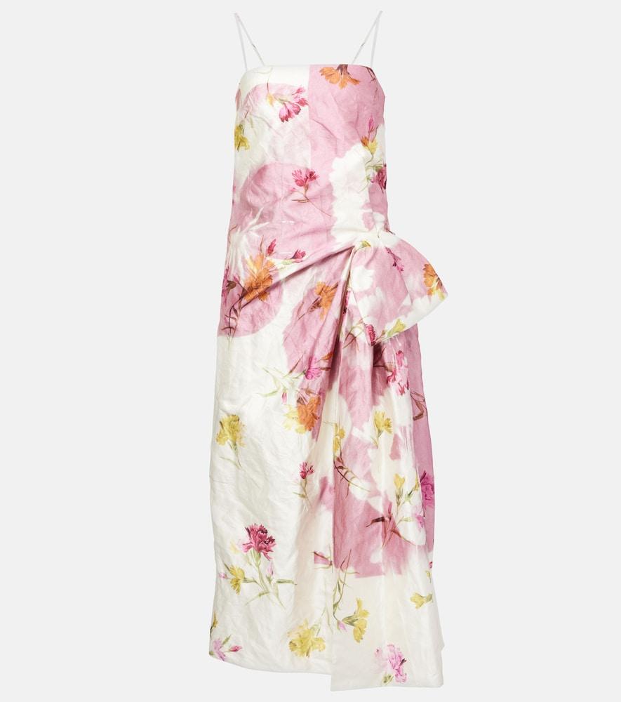 erdem floral gathered midi dress