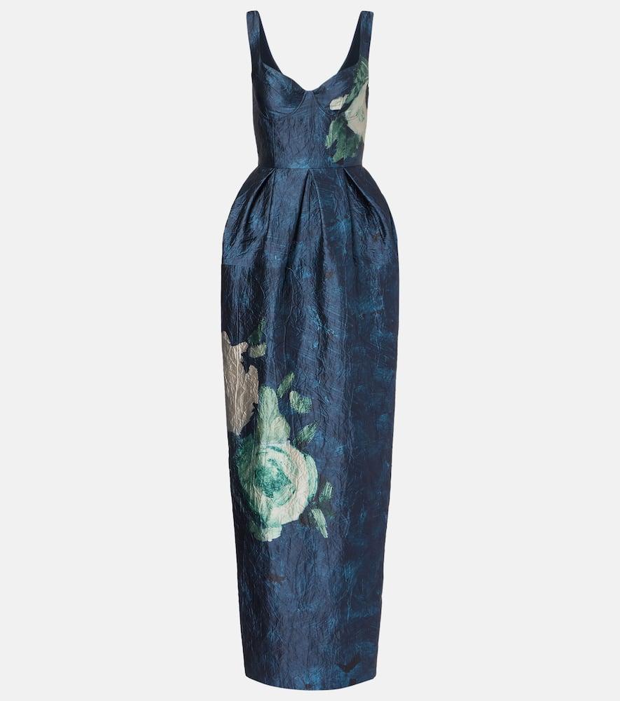 erdem floral jacquard gown