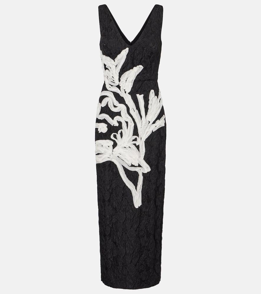 erdem floral jacquard midi dress