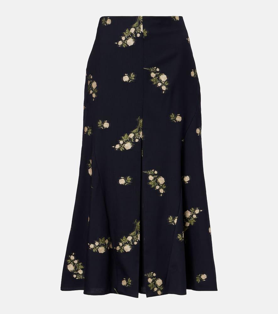 erdem floral jacquard midi skirt