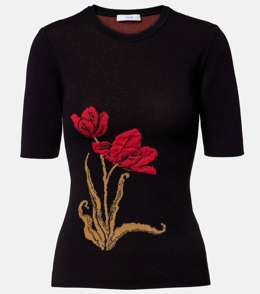 erdem floral jacquard top