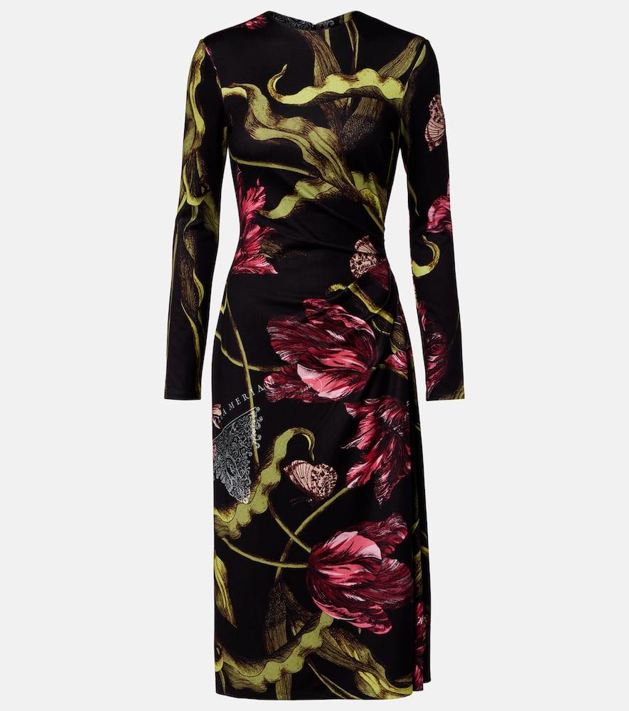 erdem floral jersey midi dress