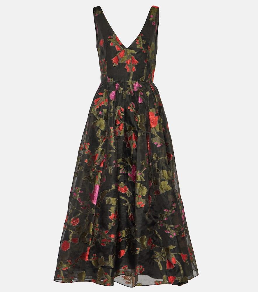 erdem floral organza midi dress