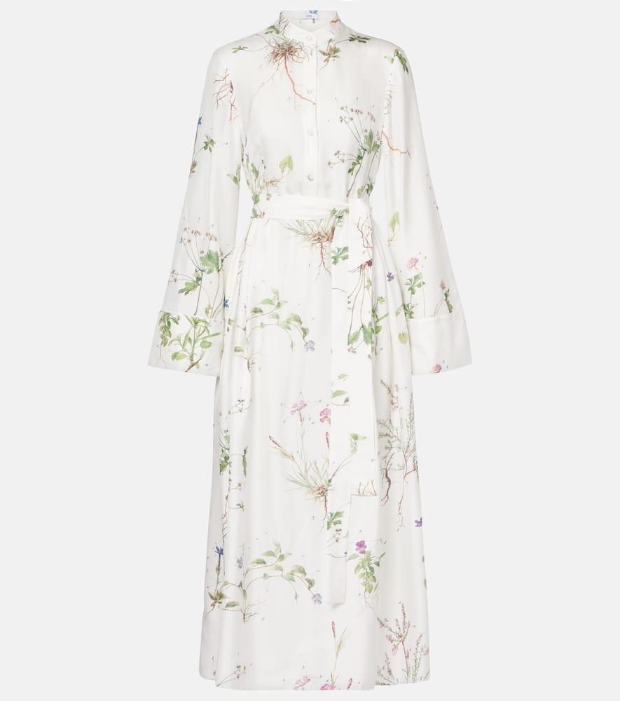 erdem floral printed silk midi dress