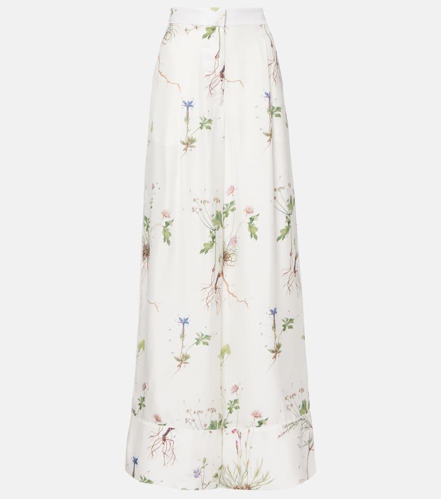 erdem floral printed silk wide
