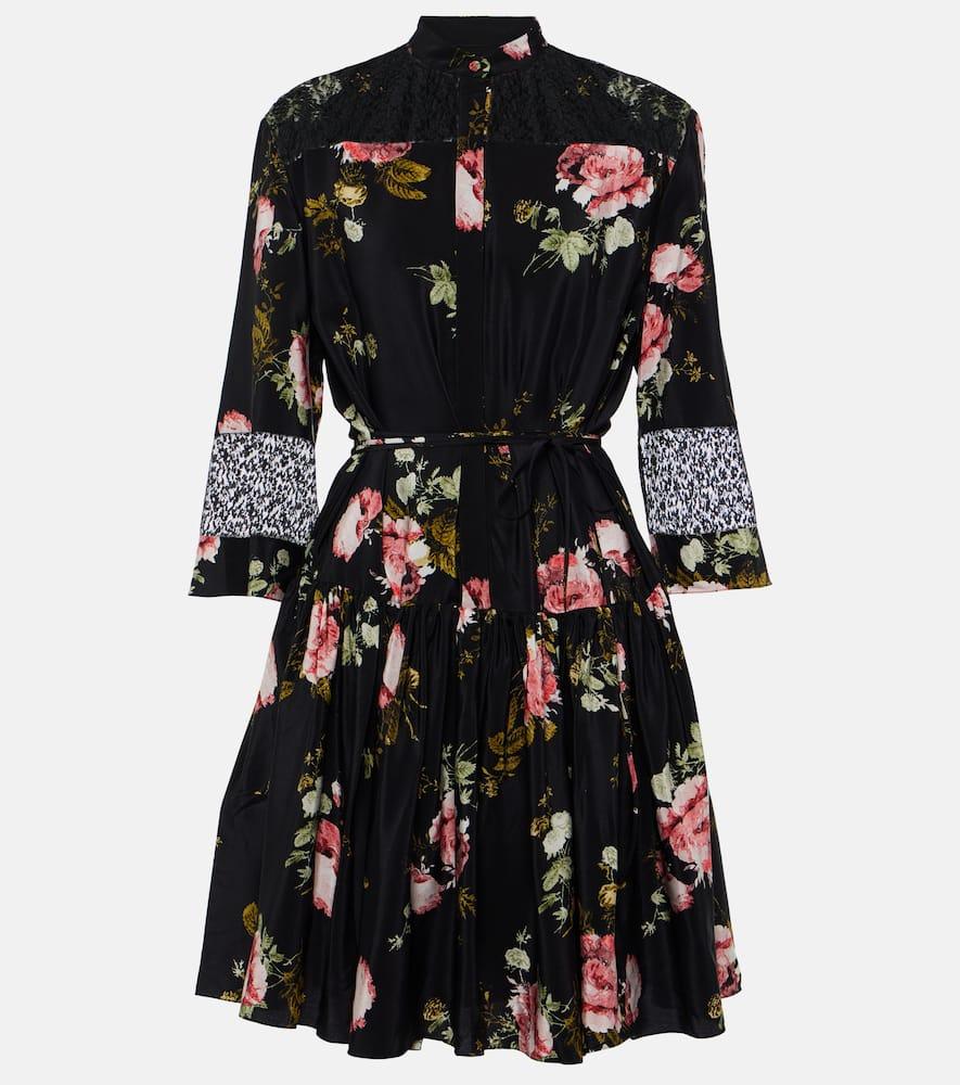 erdem floral silk crêpe de chine minidress