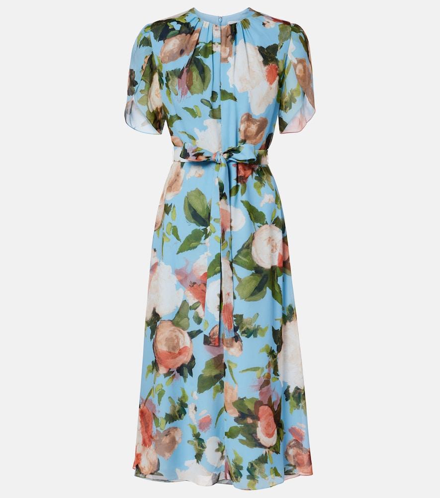 erdem floral silk voile midi dress