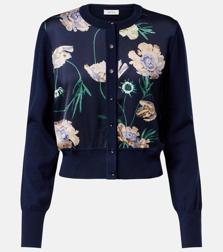 erdem floral wool cardigan
