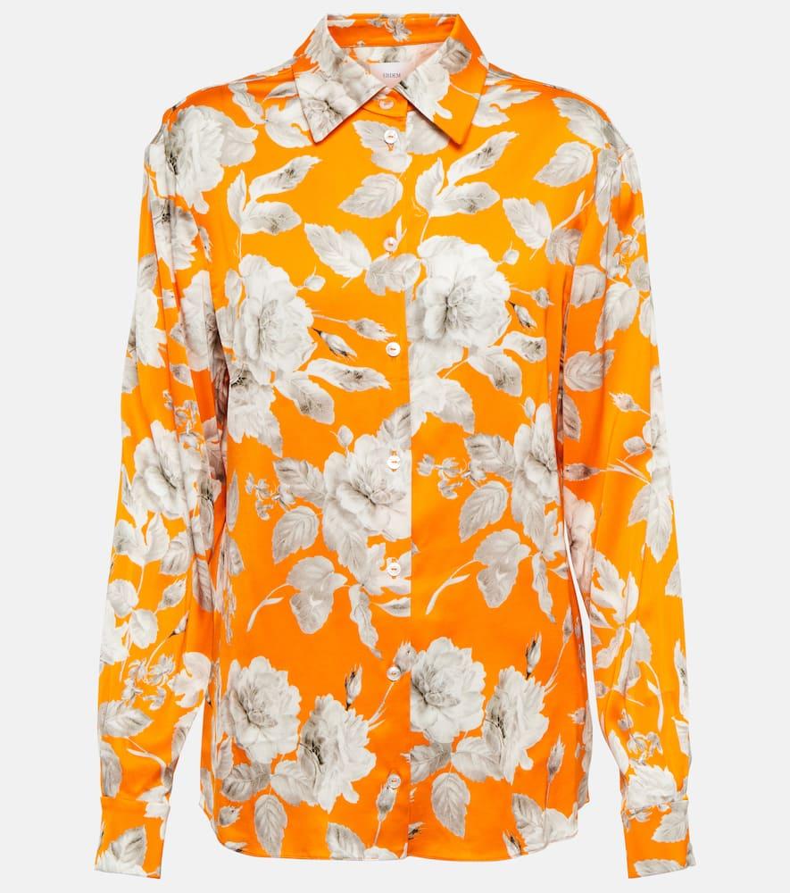 erdem lillia floral satin blouse
