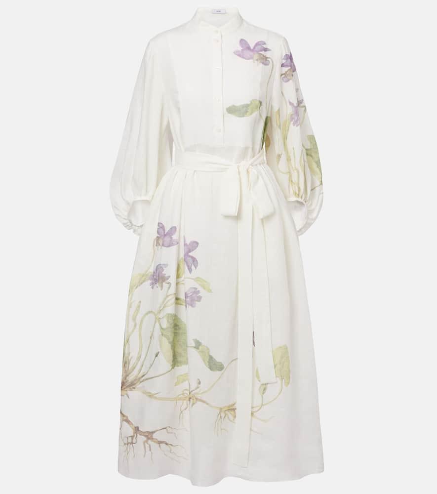 erdem linen wrap dress