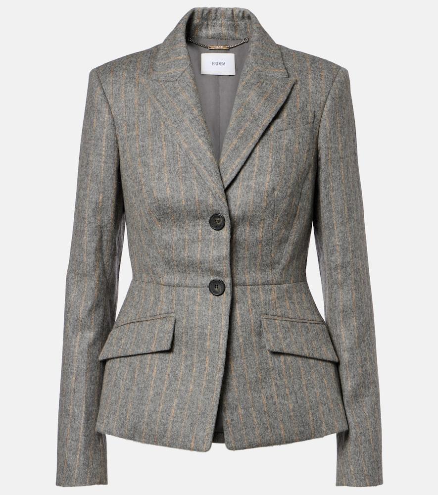 erdem pinstripe wool and mohair blazer