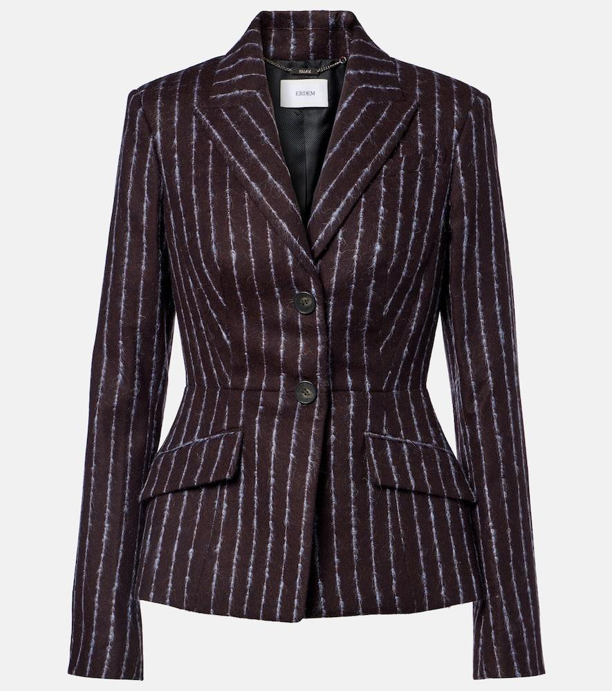 erdem pinstripe wool and mohair blazer