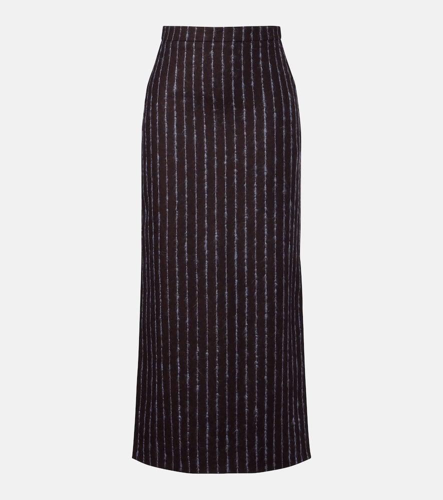 erdem pinstripe wool and mohair pencil skirt