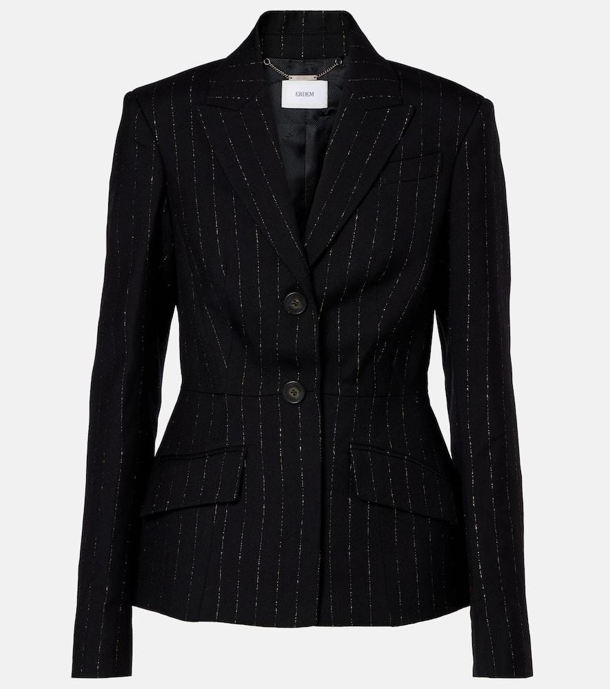 erdem pinstripe wool blazer